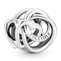 Miniatyrbillede 1 af 5: Charm - PANDORA - Heart and Circles My Family Forever - Sølv - Grå - Kvinder grå