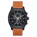 Miniatyrbillede 1 af 3: Montre til mænd Nixon Time Teller Chrono Læder - Sort - Ägte læderarmbånd - Chronograf med seks visere Svart