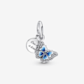 Pikkukuva 1 / 4: Charm - PANDORA - Double Blue Butterfly - Hopea - Nainen - Aikuinen grå