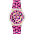 Miniatyrbillede 1 af 2: Dameur - Swatch - Vetrata SFW108 - Geometriske mønstre - Læder - Quartz Rosa