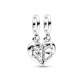 Miniatyrbillede 1 af 4: Charm vedhæng - PANDORA - 792643C01 - Sølv - Mor & Datter - Grå Grå