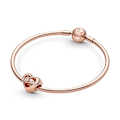 Pikkukuva 5 / 5: Charm - Pandora - Coeur Kiitos Äiti - Ruusu - Vaaleanpunakulta - Nainen Rosa
