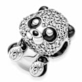Miniatyrbillede 4 af 5: Charm - Pandora - Panda - 925 Sølv - Cubic Zirconia - Skinnende sort emalje Grå