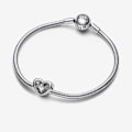 Pikkukuva 3 / 3: Charm - PANDORA - Säteilevä sydän - 925 hopea - Cubic Zirkonia - Naiset Grå