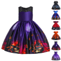 Miniatyrbilde 2 av 3: Jenter Halloween-kostyme Heks Cosplay Fest Cartoon Maxikjole B 120cm