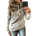 Miniatyrbild 1 av 3: Huvtröja för kvinna med turtleneck sweatshirt hoodie sport camo tröja khaki S