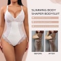 Miniatyrbild 5 av 11: Damstrumpbyxor Shaper V-Neck Backless Tank One Piece Bodysuit White XXL