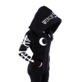 Miniatyrbillede 3 af 3: Dame hættetrøjer Tøj Gothic Punk Moon efter trykt sweatshirt svart L