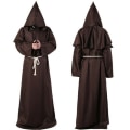Pikkukuva 1 / 5: Keskiaikainen munkkihuppari renessanssin pappiasu Halloween-cosplay Brown S