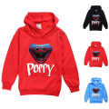 Miniatyrbilde 2 av 3: Kid Poppy Playtime Huggy Wuggy Casual hettegenser Langermet genser red 170cm