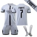 Miniatyrbilde 1 av 2: Paris 22/23 sesong Champions League Edition fotballdrakter Mbappe 7 M