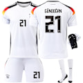 Pikkukuva 1 / 2: Saksa Koti EM 2024 Pelipaita Jalkapallopaita Lapset Herra Kit Nr.6 Kimmich Sukat+suojavarusteet With socks+protective gear 24