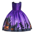 Miniatyrbillede 1 af 2: Piger Halloween Kostume Heks Cosplay Fest Cartoon Maxikjole A 120cm