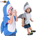 Miniatyrbillede 1 af 4: Eraspooky 1-6t Grå Shark Cosplay Hættetrøje Halloween Kostume Til Børn Småbørn Julekjole Børn Sharks Slikpose Shark bag One Size