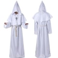 Pikkukuva 1 / 5: Muinainen munkkihuppari renessanssin pappiasu Halloween-cosplay White M