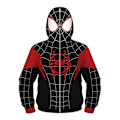 Miniatyrbillede 1 af 2: Børne Dreng Spider-man Hoodies Trøje Lynlås Jakke Top Yderbeklædning Fans Gave Sort Mil Black Miles 12-13 Years