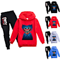 Pikkukuva 2 / 2: Poppy Playtime Huggy Wuggys verryttelypuku lapsille Hupparit + verryttelyhousut Red 160cm