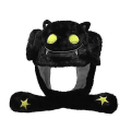 Miniatyrbillede 1 af 5: Ear Moving Jumping Hat Sjov plys Ghost Hat Movable Ears Hat Black Ghost
