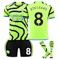 Miniatyrbild 1 av 2: 2324 Arsenal borta grön tröja set med strumpor No.8 ØDEGAARD No.8 ØDEGAARD L