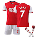 Miniatyrbillede 1 af 2: Arsenal Hjem Børn Mænd Fodboldsæt Fodboldtrøje Træningstrøjedragt 21/22 Aubameyang / Simth / Saka / Pepe 21 22 Saka 7 Kids 20(110-120CM)