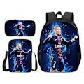 Pikkukuva 1 / 5: 3kpl/setti jalkapallosupertähti Mbappe reppu opiskelija-koululaukku Y1 Only Backpack