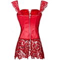 Miniatyrbillede 3 af 4: Læder Corsage Corset Kjole Blonde Curvaceous Figur Form