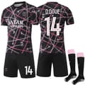 2025-2026 Paris Saint Germain Barn Voksen Trøye Nr 14 Doue No. 14 Doue 24