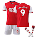 Miniatyrbillede 1 af 2: Arsenal Hjem Børn Mænd Fodboldsæt Fodboldtrøje Træningstrøjedragt 21/22 Aubameyang / Simth / Saka / Pepe 21 22 Lacazette 9 adults 2XL(185-190CM)