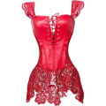 Miniatyrbillede 1 af 4: Læder Corsage Corset Kjole Blonde Curvaceous Figur Form