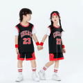 Miniatyrbillede 2 af 6: Ny 23/24 drenge og piger Bulls 23 basketballtrøje falsk todelt børneholdsuniformsæt sort black (3-4Y)-kids-16