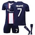 Miniatyrbild 1 av 2: Mbappe Kids Football Kits Fotbollströja Träningsdräkt 22/23 Hem new Fotbollssatser 22(120-130CM)