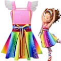 Pikkukuva 1 / 3: Tyttö Kids Nancy Cosplay-asu Rainbow Swing Mekko Juhla Cosplay Asu Tmall 7-8 Years