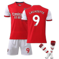 Miniatyrbillede 1 af 2: Arsenal Hjem Børn Mænd Fodboldsæt Fodboldtrøje Træningstrøjedragt 21/22 Aubameyang / Simth / Saka / Pepe 21 22 Lacazette 9 Kids 20(110-120CM)
