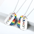 Miniatyrbilde 2 av 5: 2PCS Regnbue Halskjede Sett Rustfritt Stål Halskjede Pride Regnbue