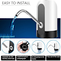 Miniatyrbild 5 av 5: Vattenflaskepumpautomat 5 gallon Vattenflaskedispenser med USB-laddning Automatisk pump för utomhus eller kök (Vit)