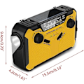 Miniatyrbild 2 av 5: Nödradioväder, Mobil Powerbank, Solcellsdriven Handvevsradio, Bärbar AM/FM-radio, Gul