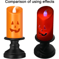 Miniatyrbilde 4 av 5: 2 stk Halloween Gresskar Form Led Lys med Knapp Batteri H