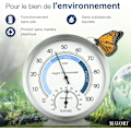 Miniatyrbillede 3 af 5: Indendørs analog hygrometer termometer - rustfrit stål rum hygro