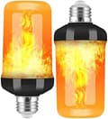 2-pak flammepære E27 LED-lyspærer 4 moduser med tyngdekraftsensor