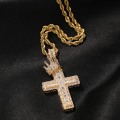 Miniatyrbillede 3 af 4: Bling Crown Cross Vedhæng til Mænd Kvinder Zircon Halskæder Mode