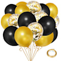Miniatyrbillede 1 af 5: Sorte balloner, sorte festballoner, sorte latexballoner, 50 stk. G