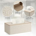Miniatyrbild 5 av 5: Vävnadslådaöverdrag, Beige PU-Läder Rektangulär Kleenex Vävnadslåda Hållare