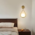 Miniatyrbillede 3 af 4: Moderne Væglampe, E27 Globe Sconce, til Soveværelse, Stue, Entre, Uden Pære, Guld [Energieffektivitetsklasse E]
