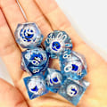 Miniatyrbillede 1 af 5: Øjenæble Terningesæt Skarpe Kanter - Dungeons and Dragons Polyhedral Blu