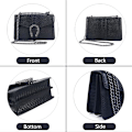 Miniatyrbillede 4 af 5: Kvinders Crossbody En Skulder Aften Taske - Slange Print Læder