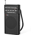 Miniatyrbilde 1 av 5: Liten Radio, Bærbar FM/AM Radio, Lommebatteriradio, Utmerket Mottak og Lydkvalitet, Svart