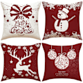 Miniatyrbilde 1 av 5: 4 stk snømann juleputetrekk, Coussin taie d'ore