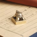 Miniatyrbilde 4 av 5: Gammeldags messing lang leve skildpadde segl, Wenwan håndtak stykke, c
