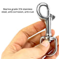 Miniatyrbillede 2 af 4: 3 stk. 1/2 Svingende Loop Snap Hooks 2 Dele 316 Rustfrit Stål Enkelt Ende
