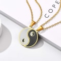 Miniatyrbilde 4 av 5: Rustfritt stål Yin Yang Halskjede Menn Damer Tenåringer, Taoistisk Symbol